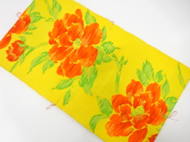 JAPANESE NAGOYA OBI / UNUSED / TSUMUGI / WOVEN BRANCH FLOWER